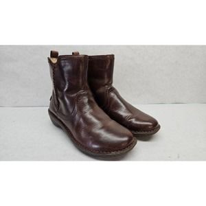 Ugg Neevah Brown Leather Ankle Zip Boots Women's Size 9